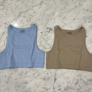 2 Garage Ribbed Lined Tank Tops - Size XS (Sold as a pair)